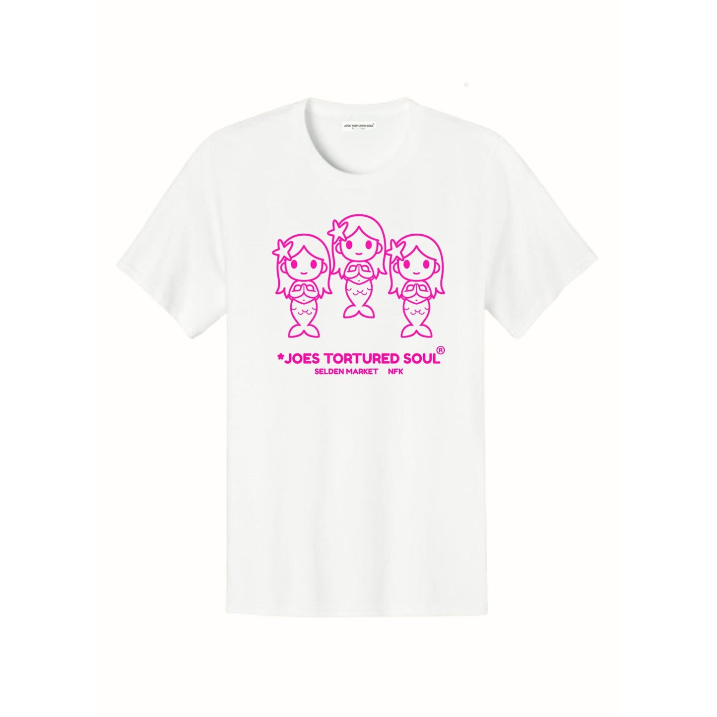 Mermaid Tee (White/Hot pink)