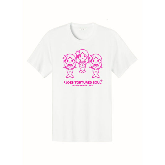 Mermaid Tee (White/Hot pink)